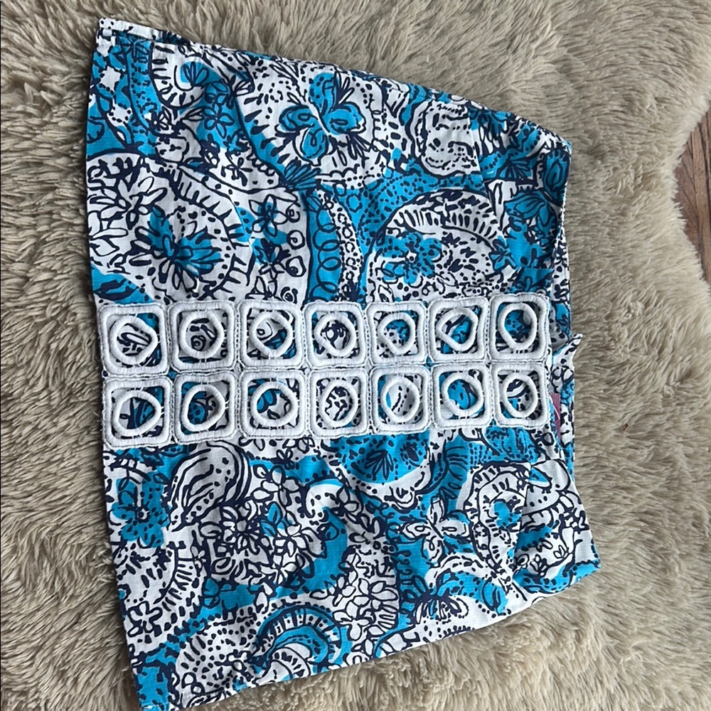 Floral Blue and White Skirt